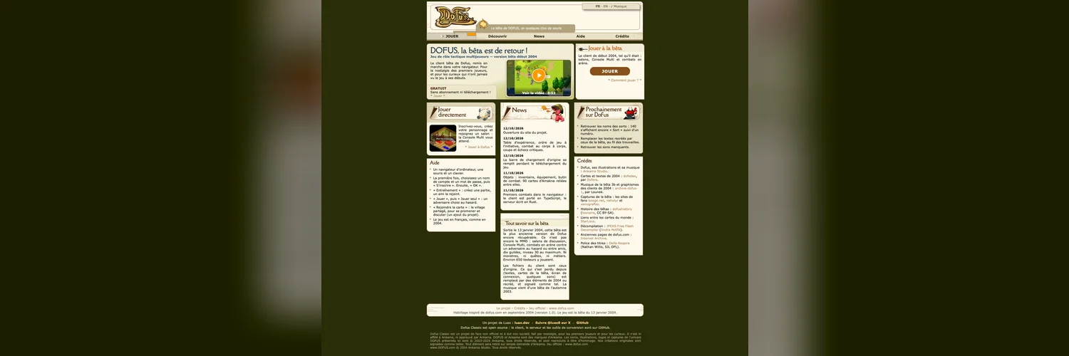 Bannière de Dofus Classic